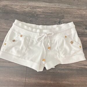 y2k juicy couture white velour shorts